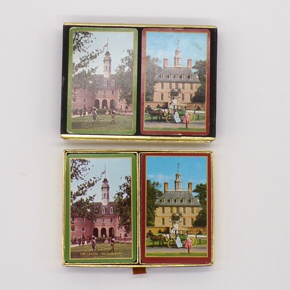 Vintage Congress Playing Cards Colonial Williamsburg Virginia Souvenir 2 Decks - Picture 4 of 7